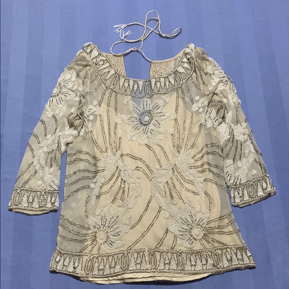 Tracy Reese Cream Embroidered Blouse